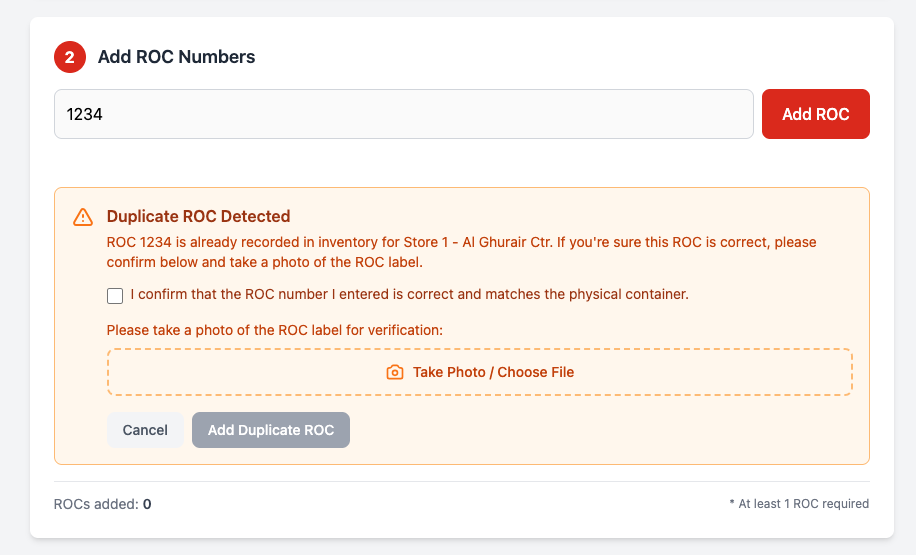Duplicate ROC Warning